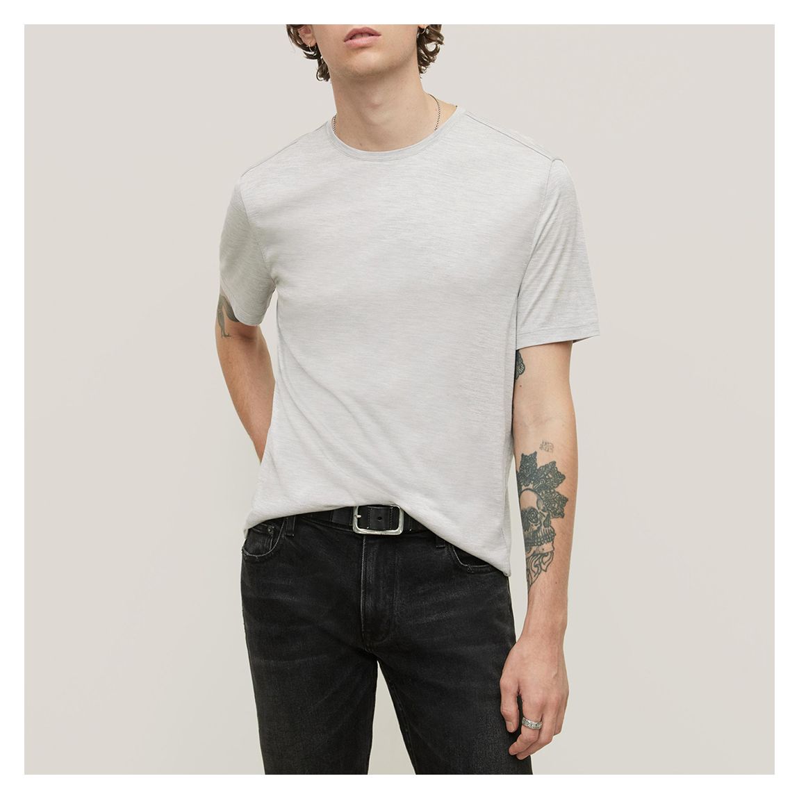 Light Grey Charles Silk T-Shirt main product photo