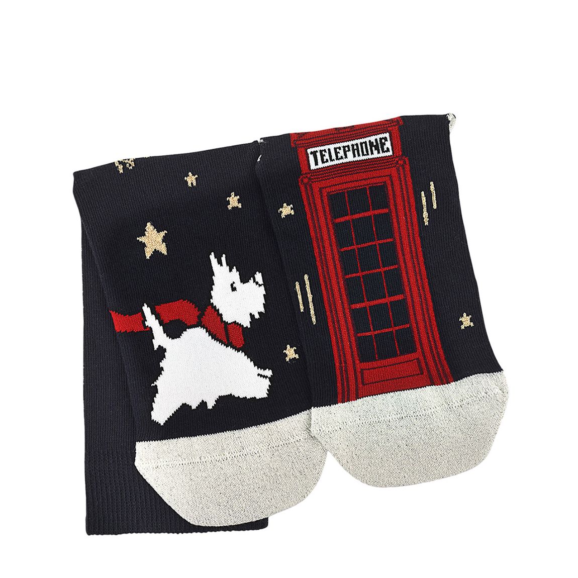 Dark Blue Festive Dogs 1PK Dog Socks main product photo