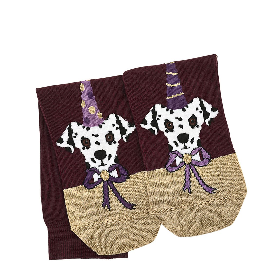 Dark Red Festive Dogs 1PK Dog Socks main product photo