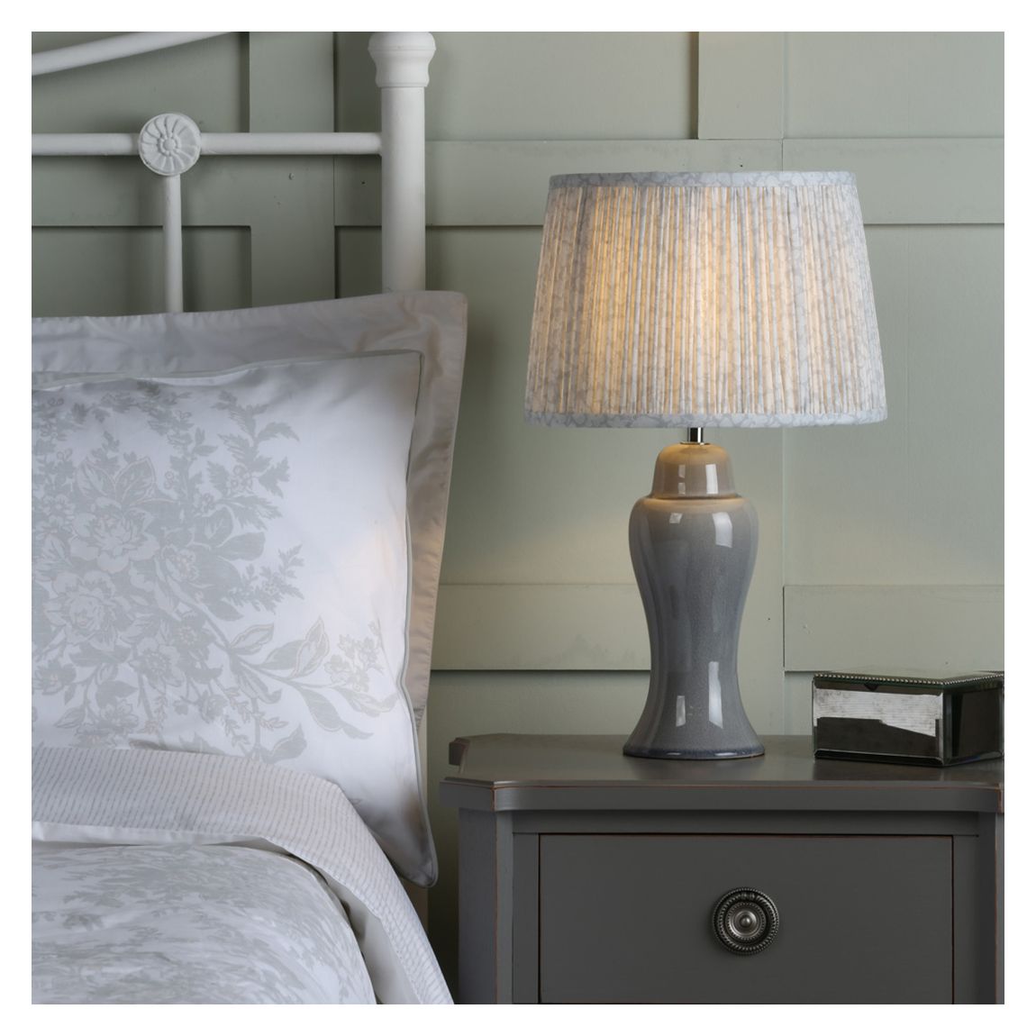 Mille 12" Pleated Shade, Silver main product photo