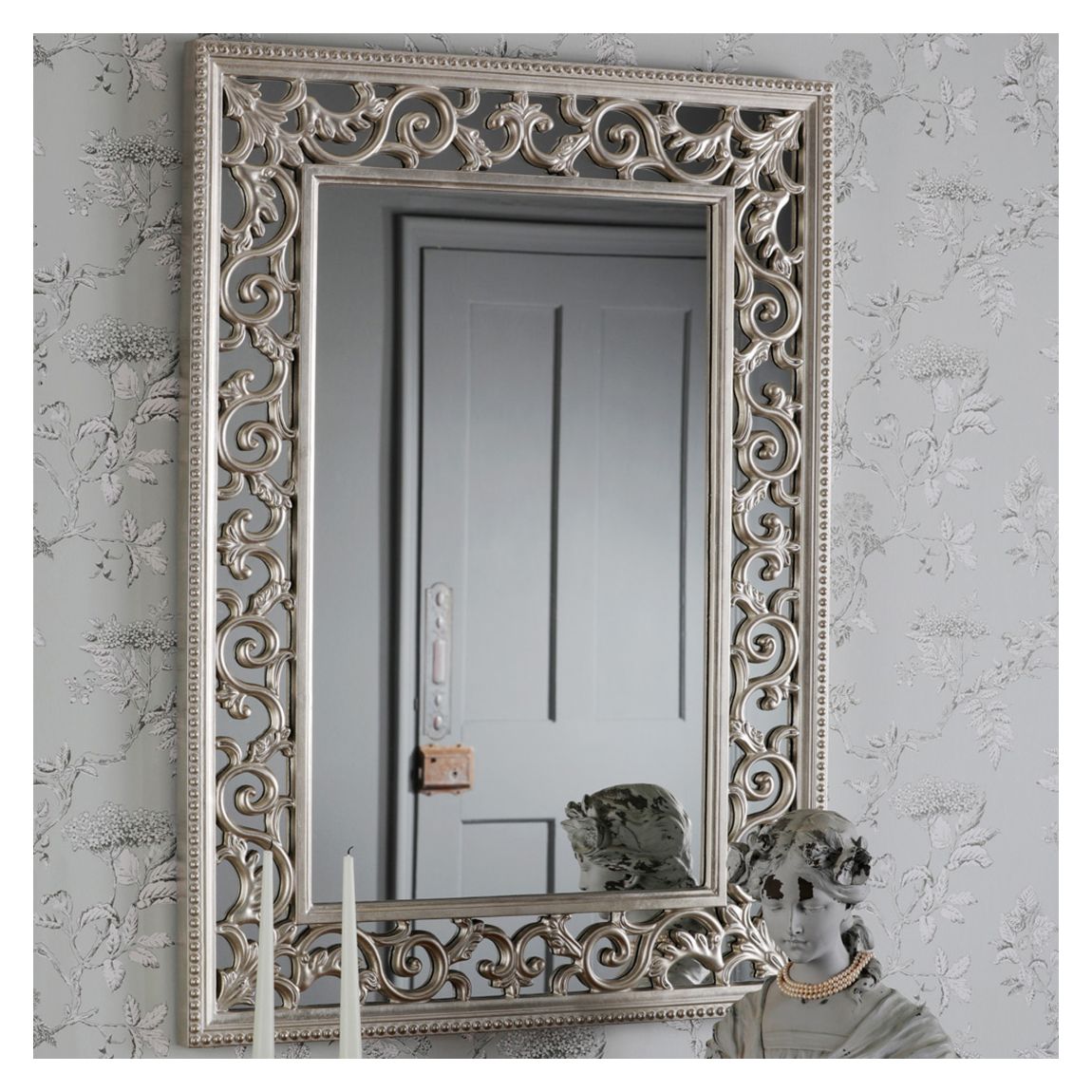 Rococo Rectangle Mirror, Champagne main product photo