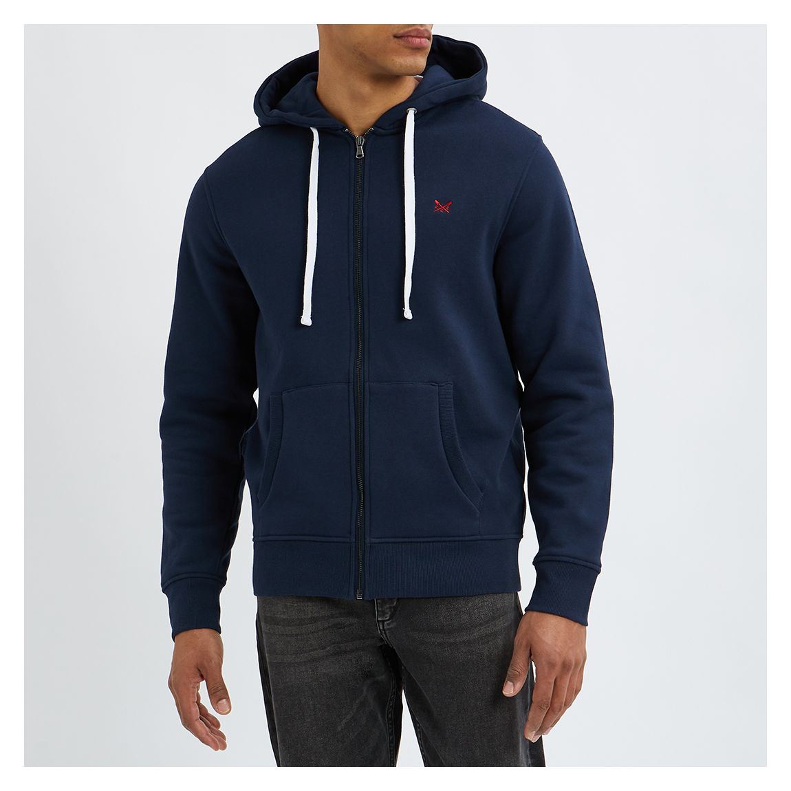 Navy Zip Through Hoodie main product photo