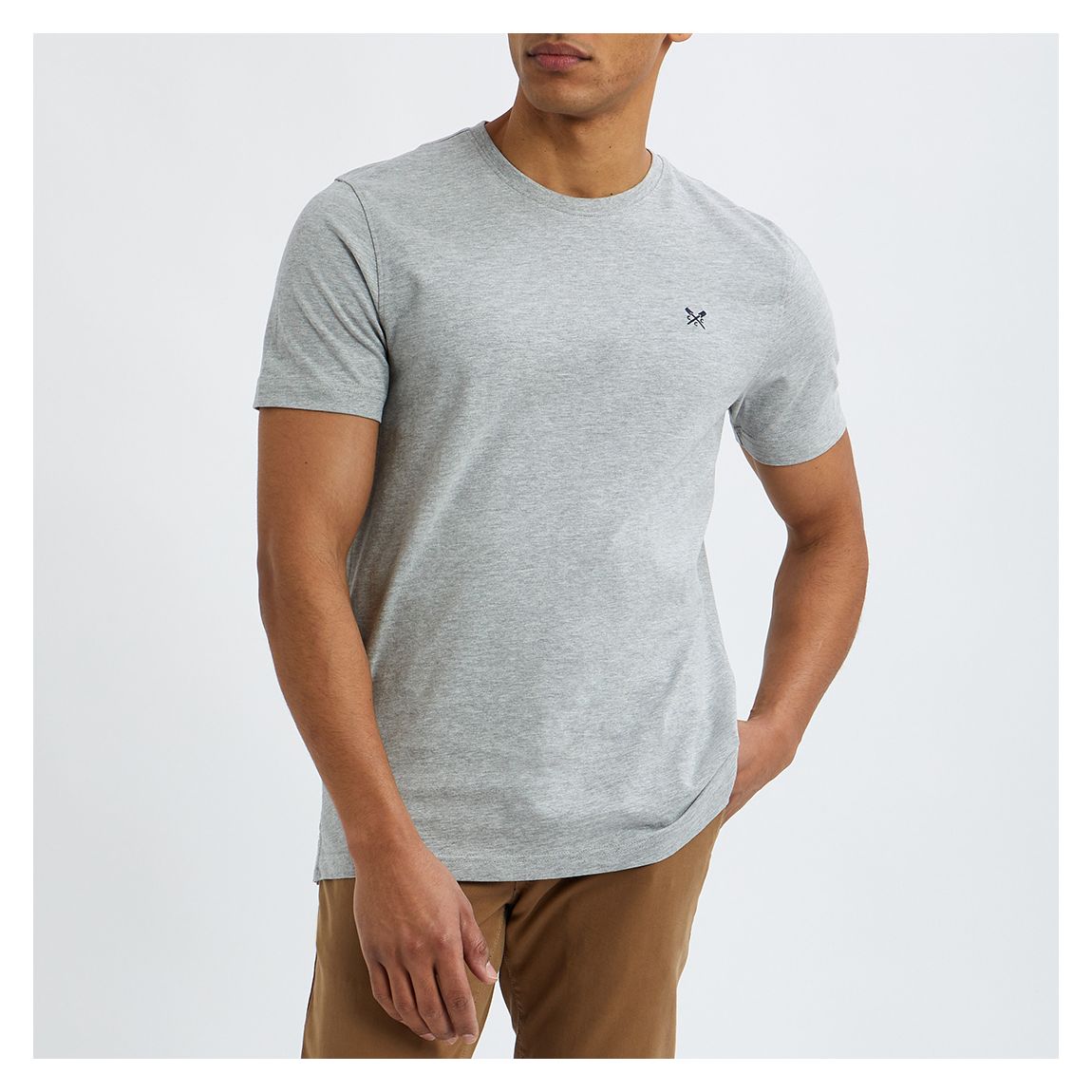 Grey Cotton Round Neck T-shirt main product photo
