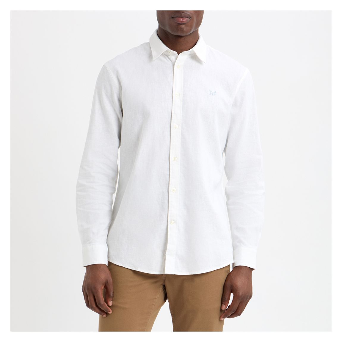 White Linen Blend Shirt main product photo