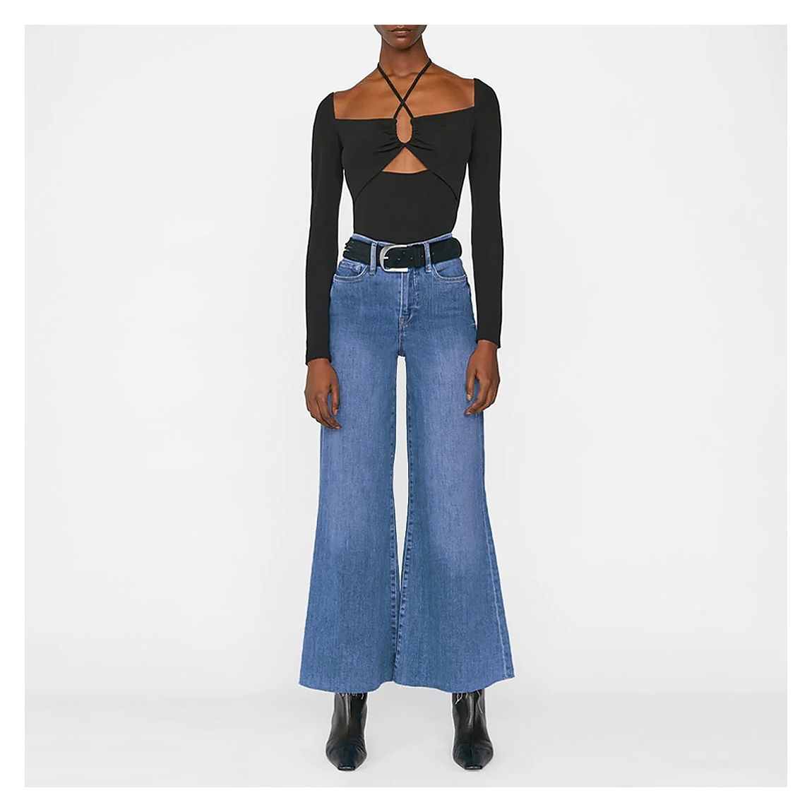Blue Le Palazzo Crop Jean main product photo