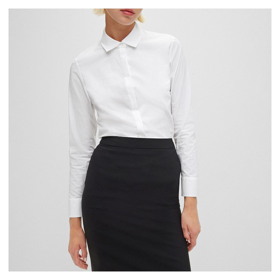 White Banew Cotton Blend Shirt main product photo