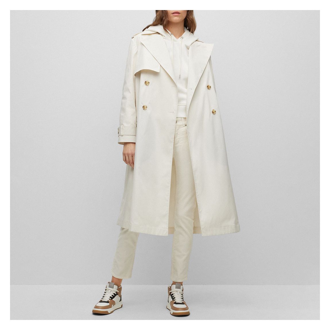 White Cifana Trench Coat main product photo