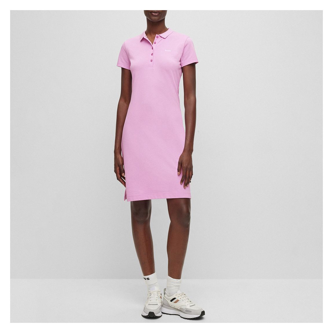 Pink Epalla Cotton Polo Dress main product photo