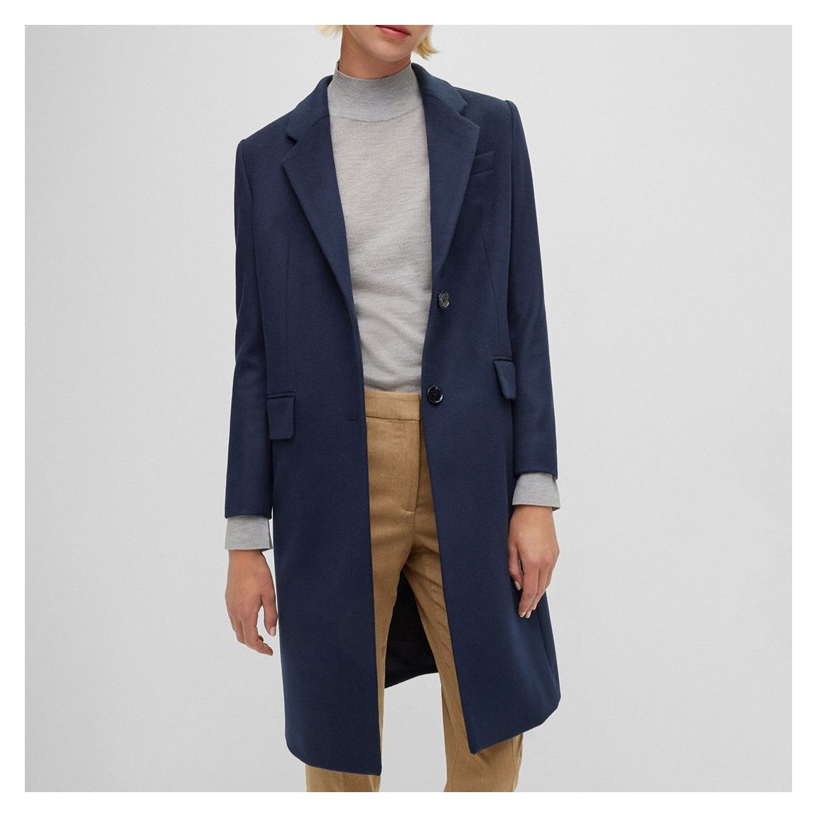 Navy Catara Cashmere Coat main product photo