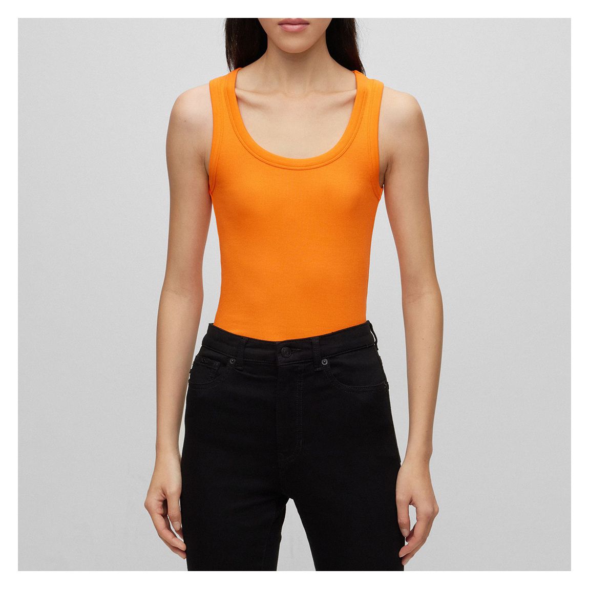 Bright Orange Ematite Cotton Blend Vest Top main product photo