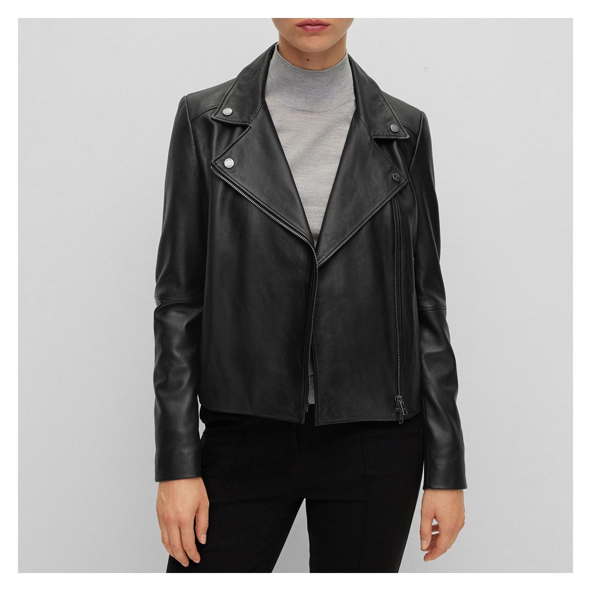 Black Saleli Leather Jacket main product photo