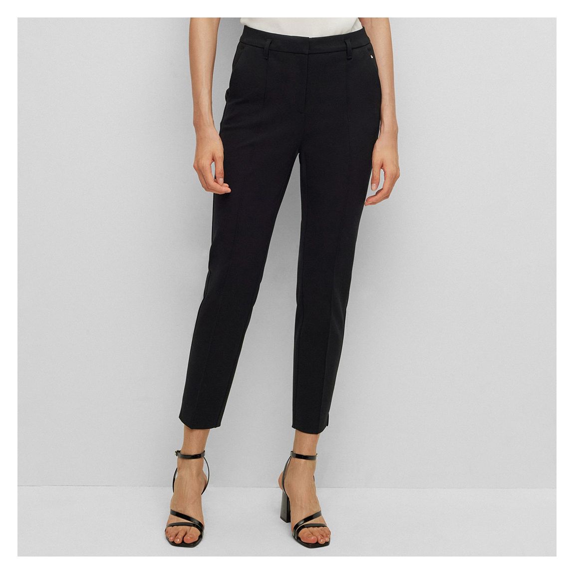 Black Terasy Stretch Straight Trousers main product photo