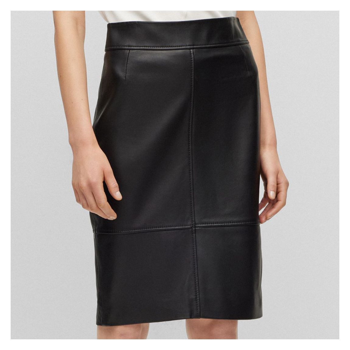 Black Selrita Leather Pencil Skirt main product photo