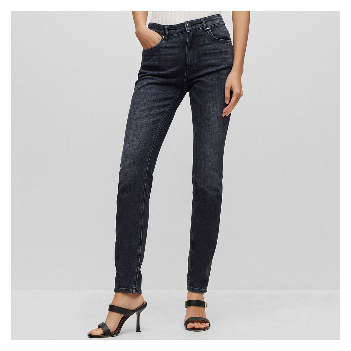 Washed Black Jackie Slim Jeans main product photo