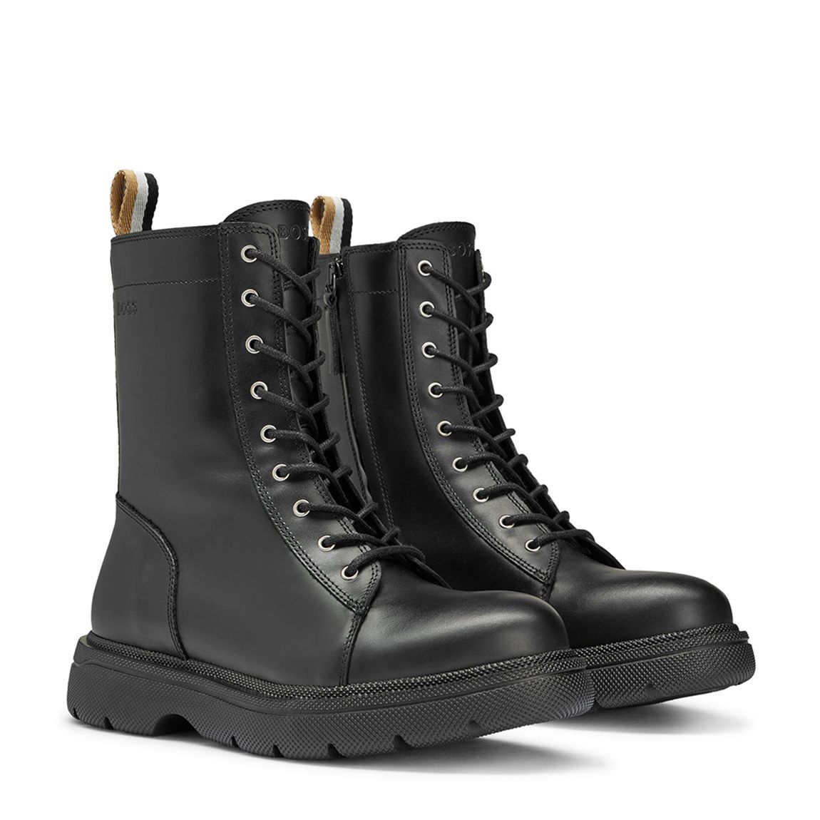 Black Jacob Lace Up Leather Boots main product photo