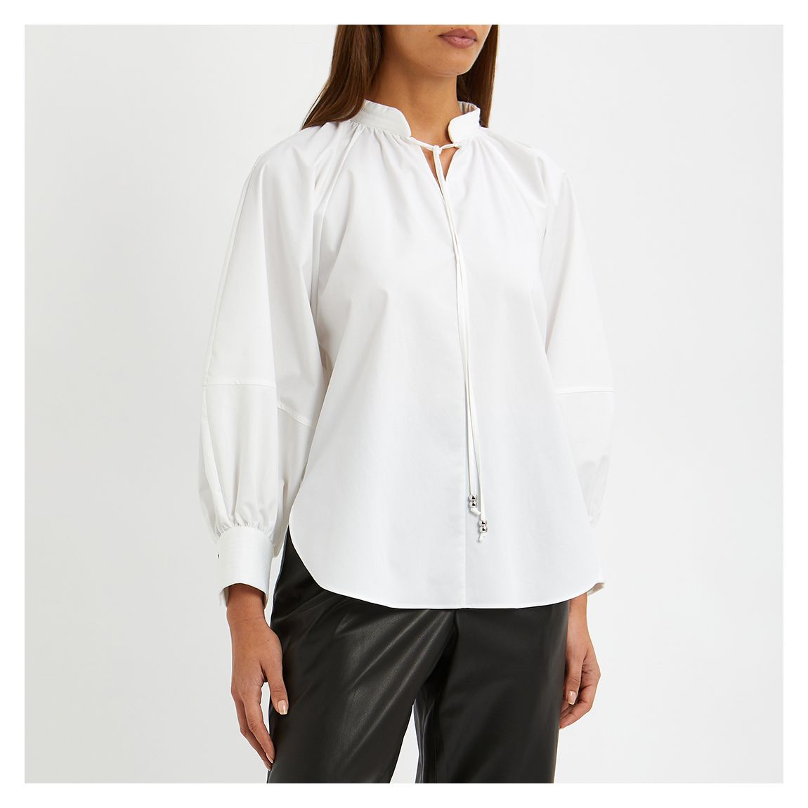 White Bipete Stretch Cotton Shirt main product photo