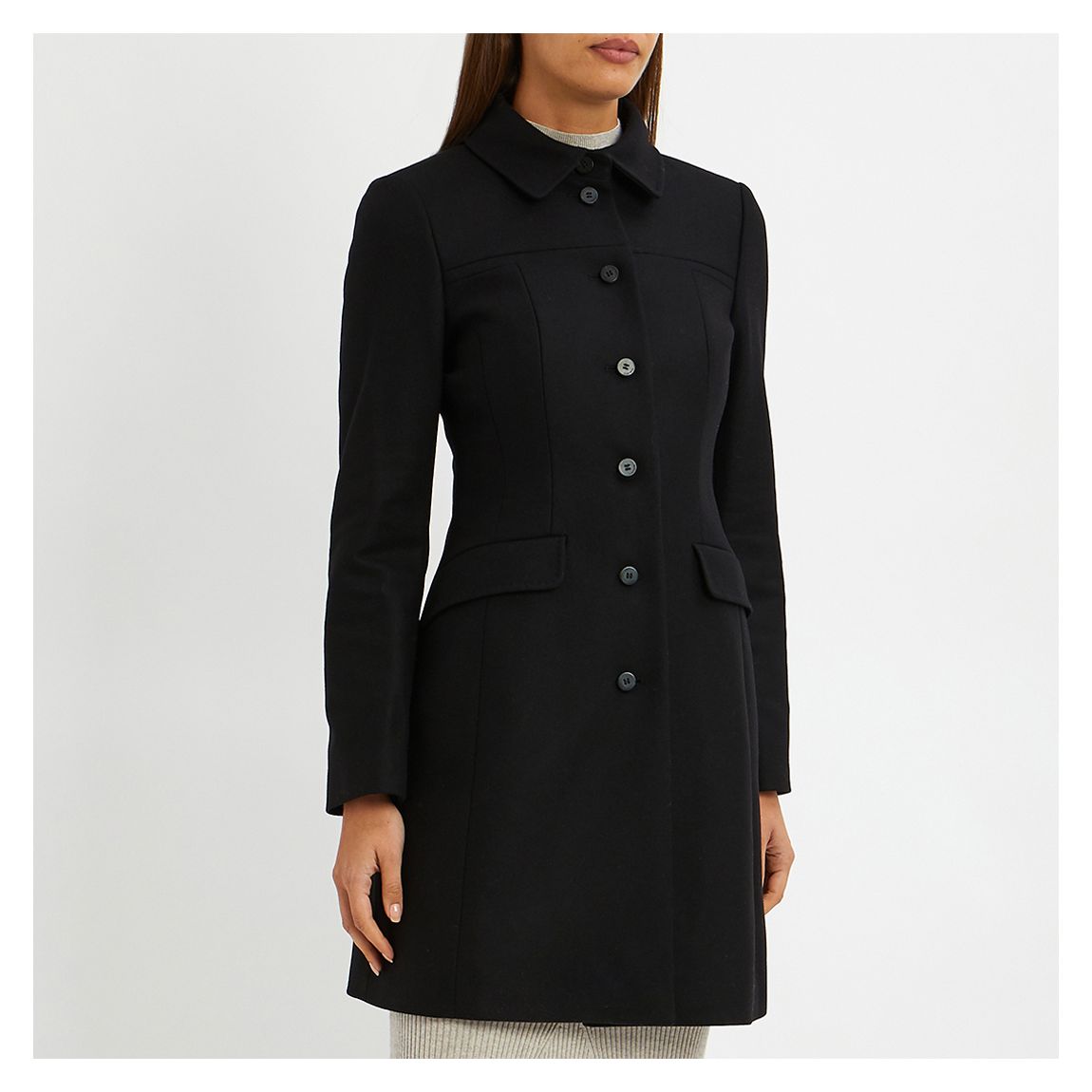 Black Ciera Button Coat main product photo