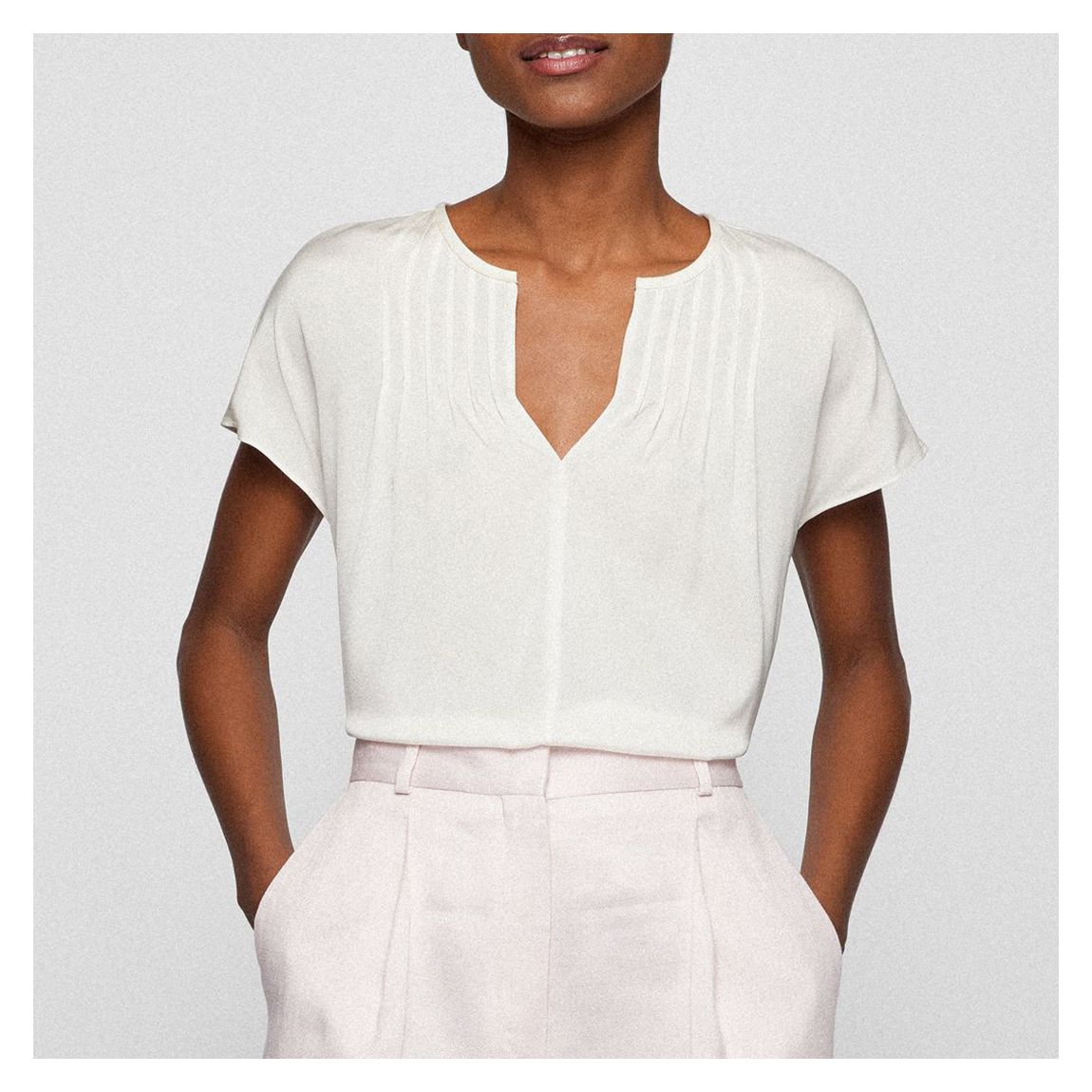 White Ileva Stretch Top main product photo