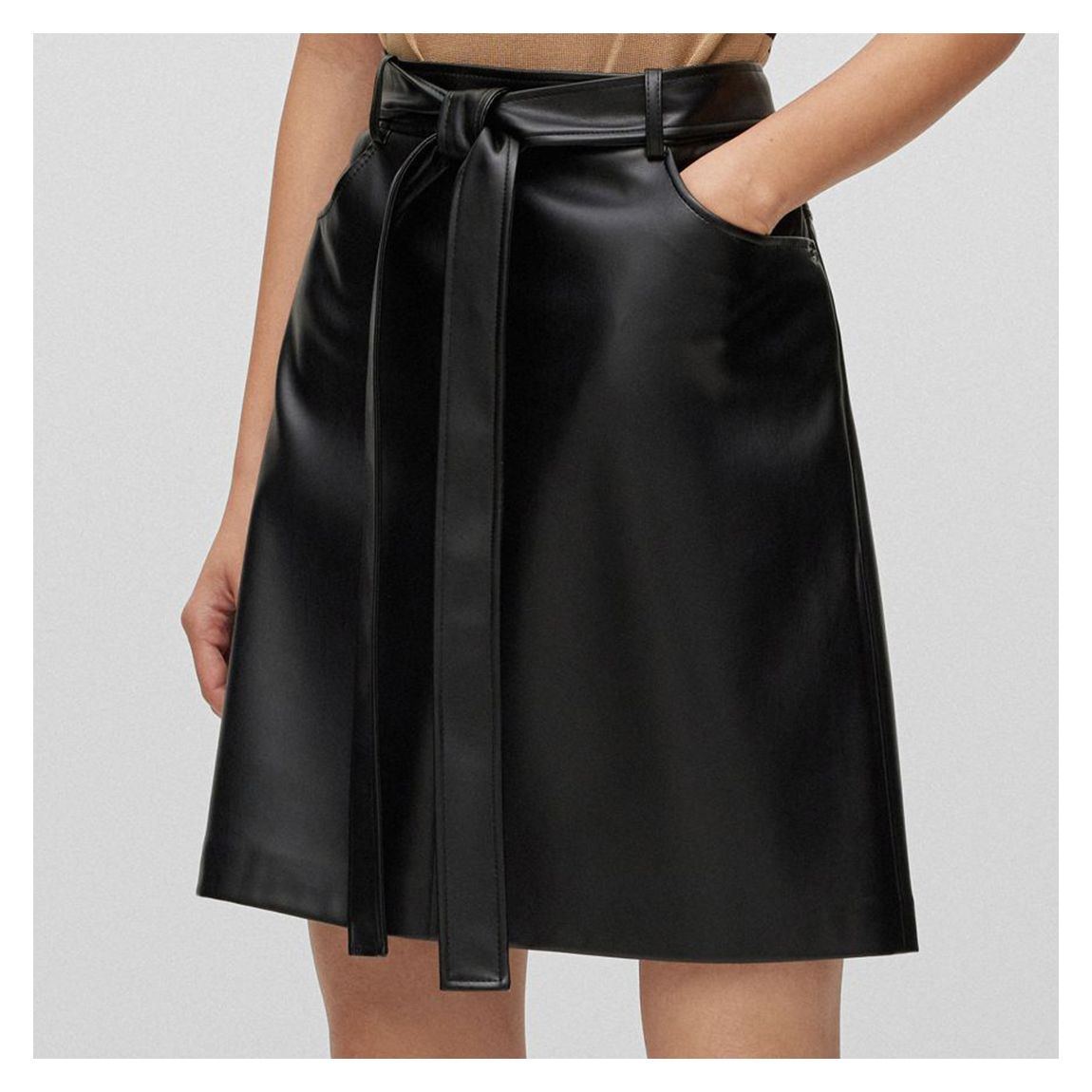 Black Velipa Tie Mini Length Skirt main product photo