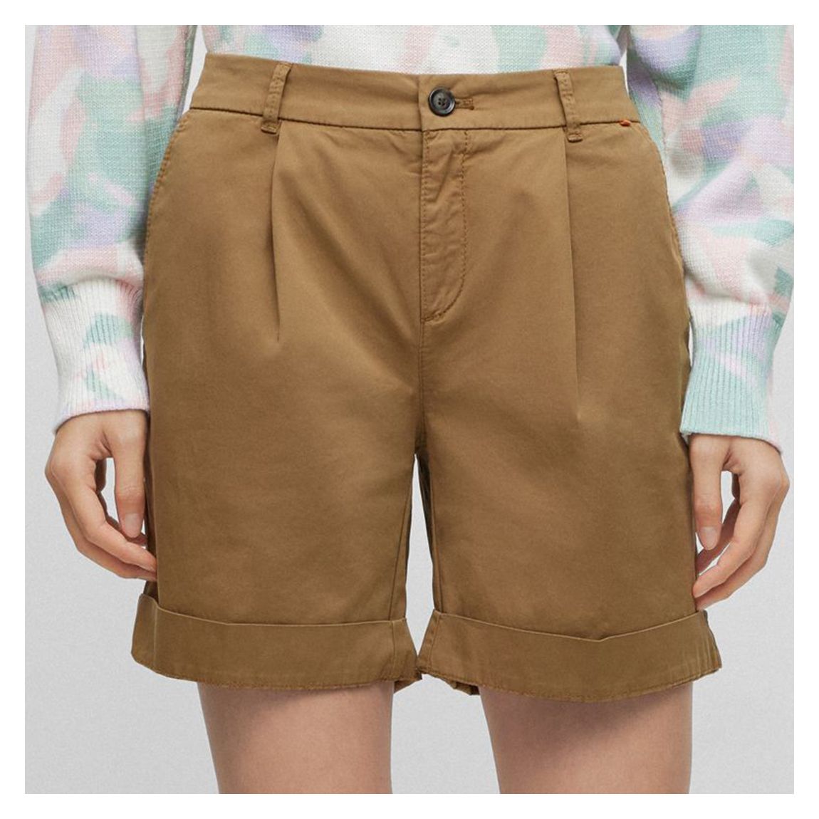 Brown Taggie Cotton Blend Shorts main product photo