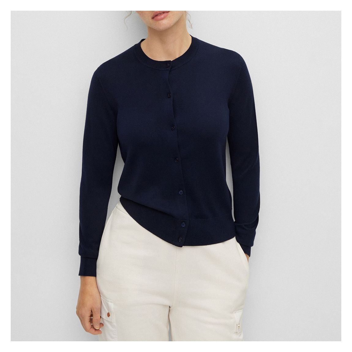 Navy Fadenasis Wool Cardigan main product photo