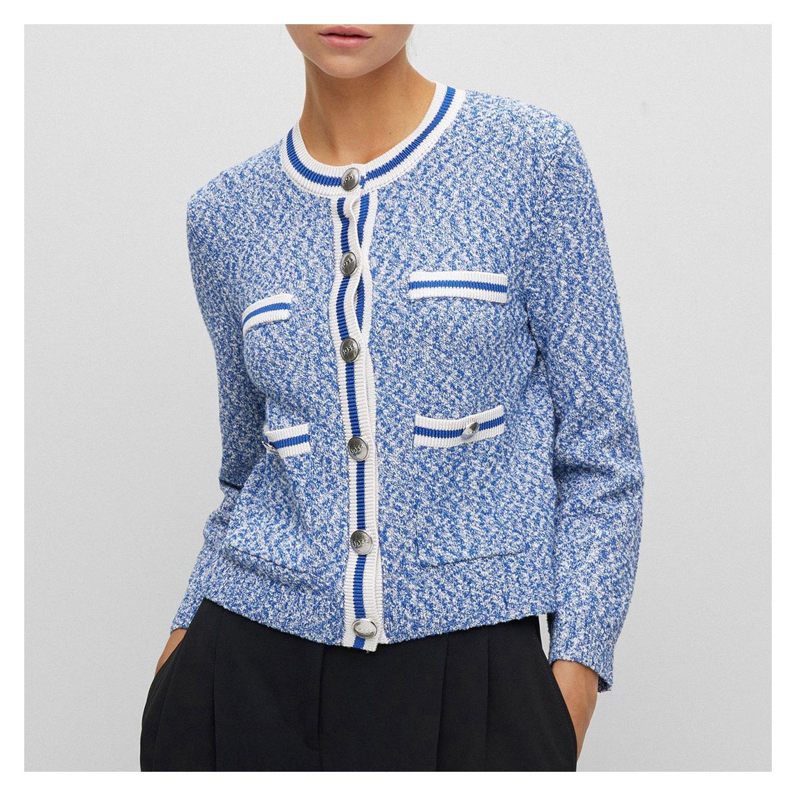 Blue Miscellaneous Cotton Blend Cardigan main product photo