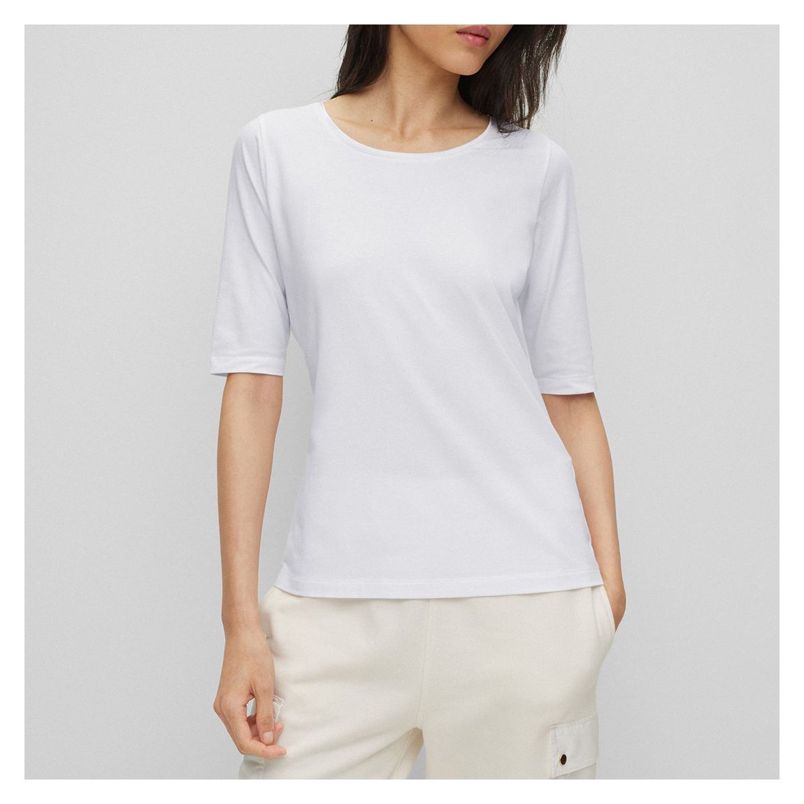 White Emmsi Cotton T-Shirt main product photo