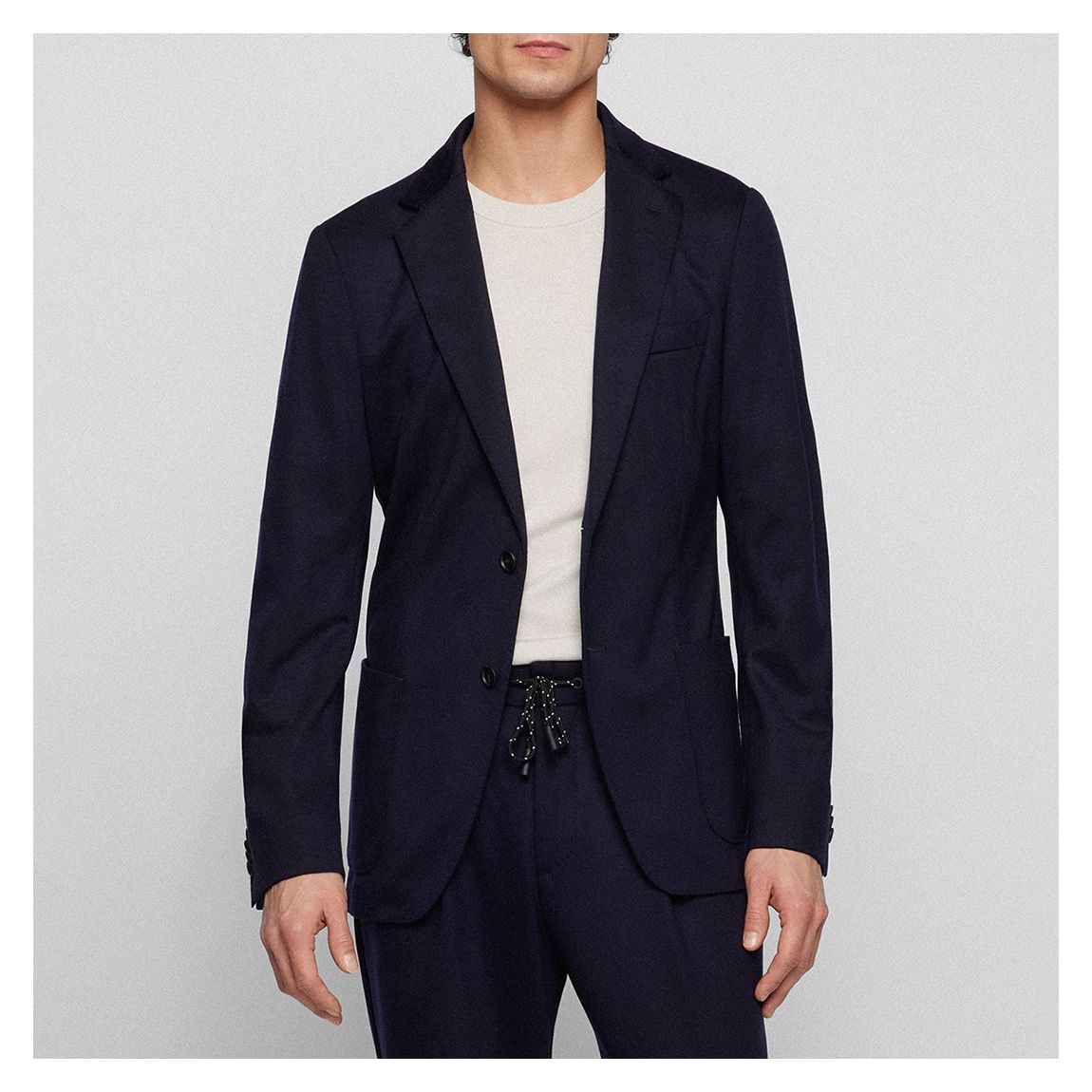 Dark Blue Hanry Wool Blend Jacket main product photo