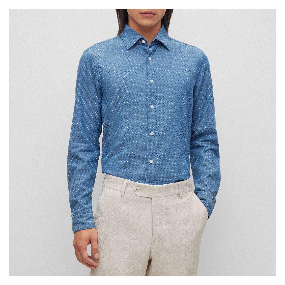 Mid Blue Kent Cotton Shirt main product photo