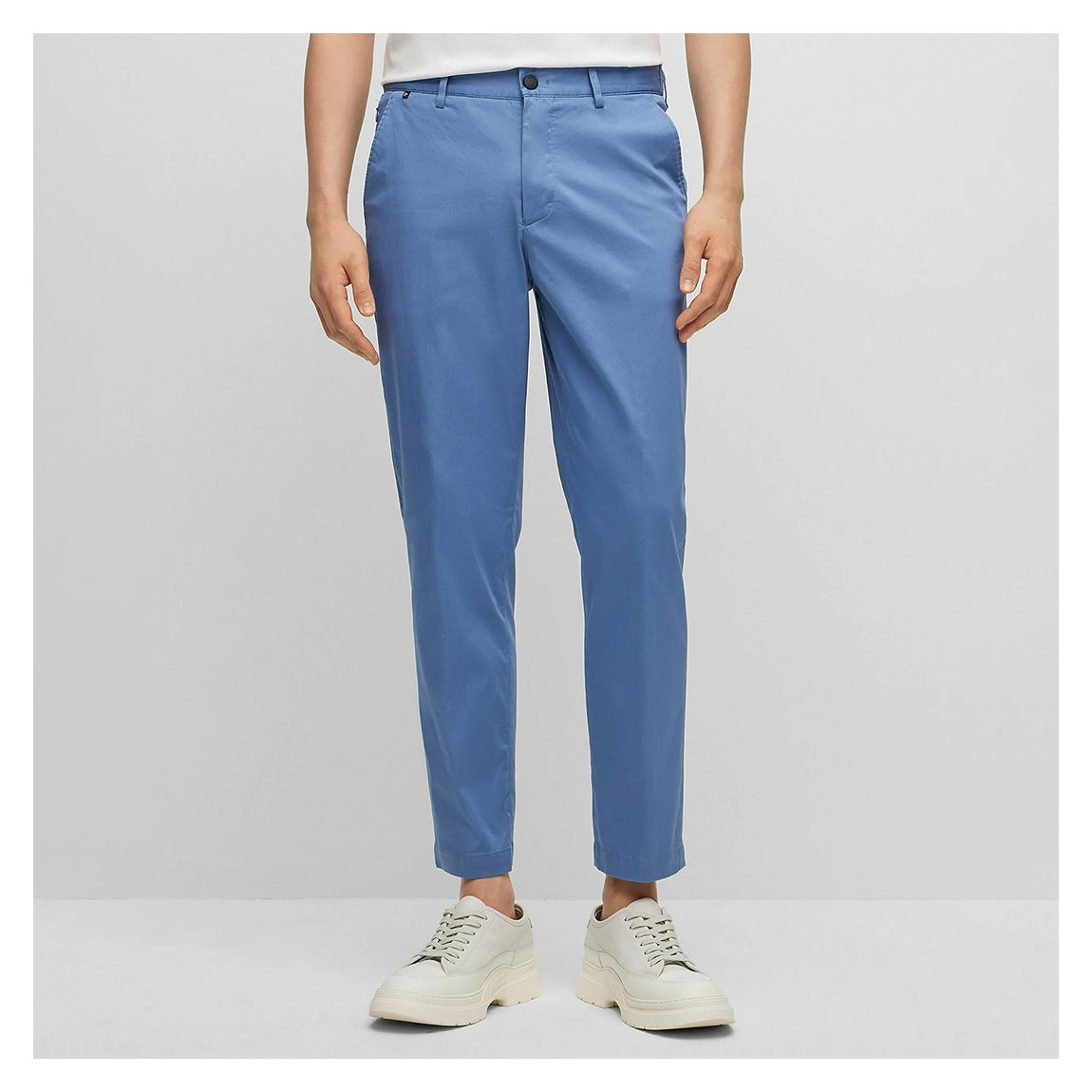 Blue Perin Cotton Blend Trousers main product photo