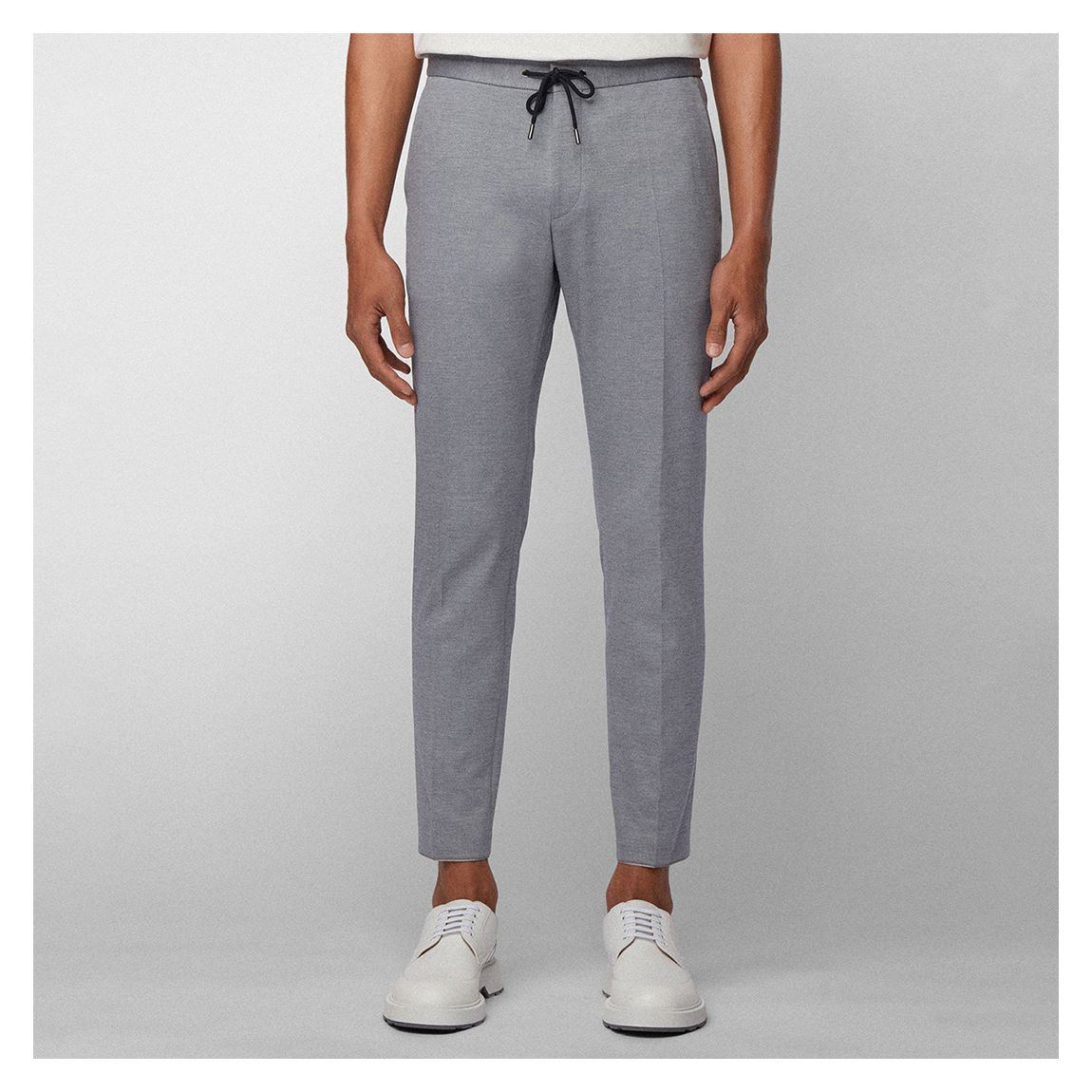 Grey Banks Cotton Blend Trousers main product photo