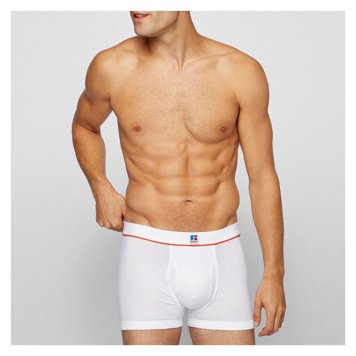 White Cotton Blend Boxer Brief main product photo
