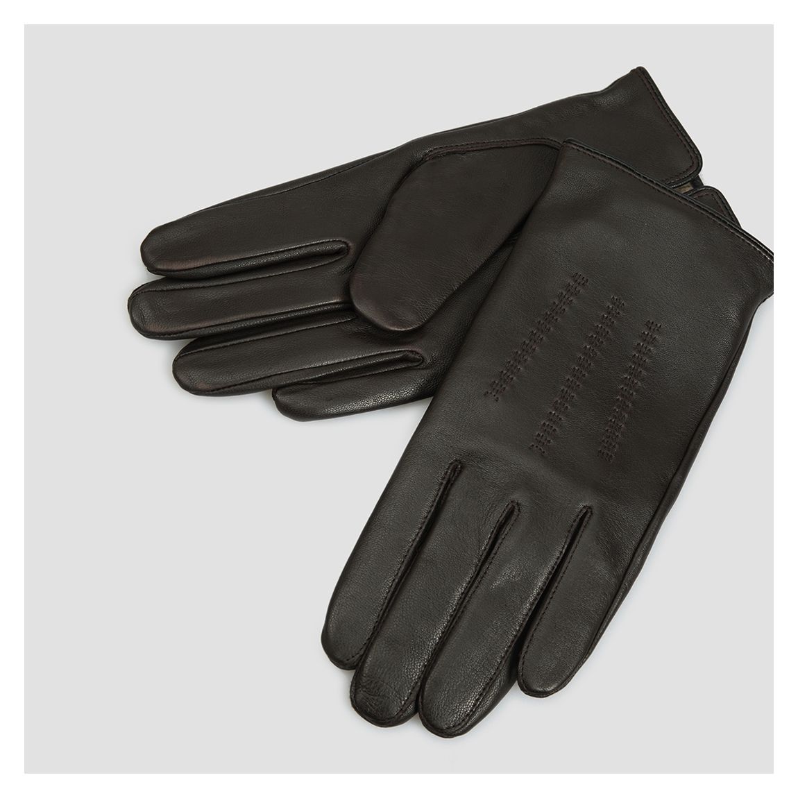 Dark Brown Hainz Leather Gloves main product photo
