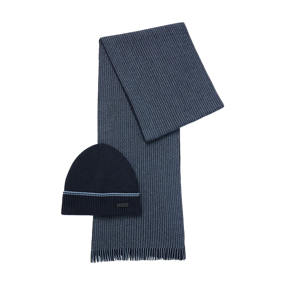 Blue 2 Pack Virgin Wool Beanie & Scarf Set main product photo