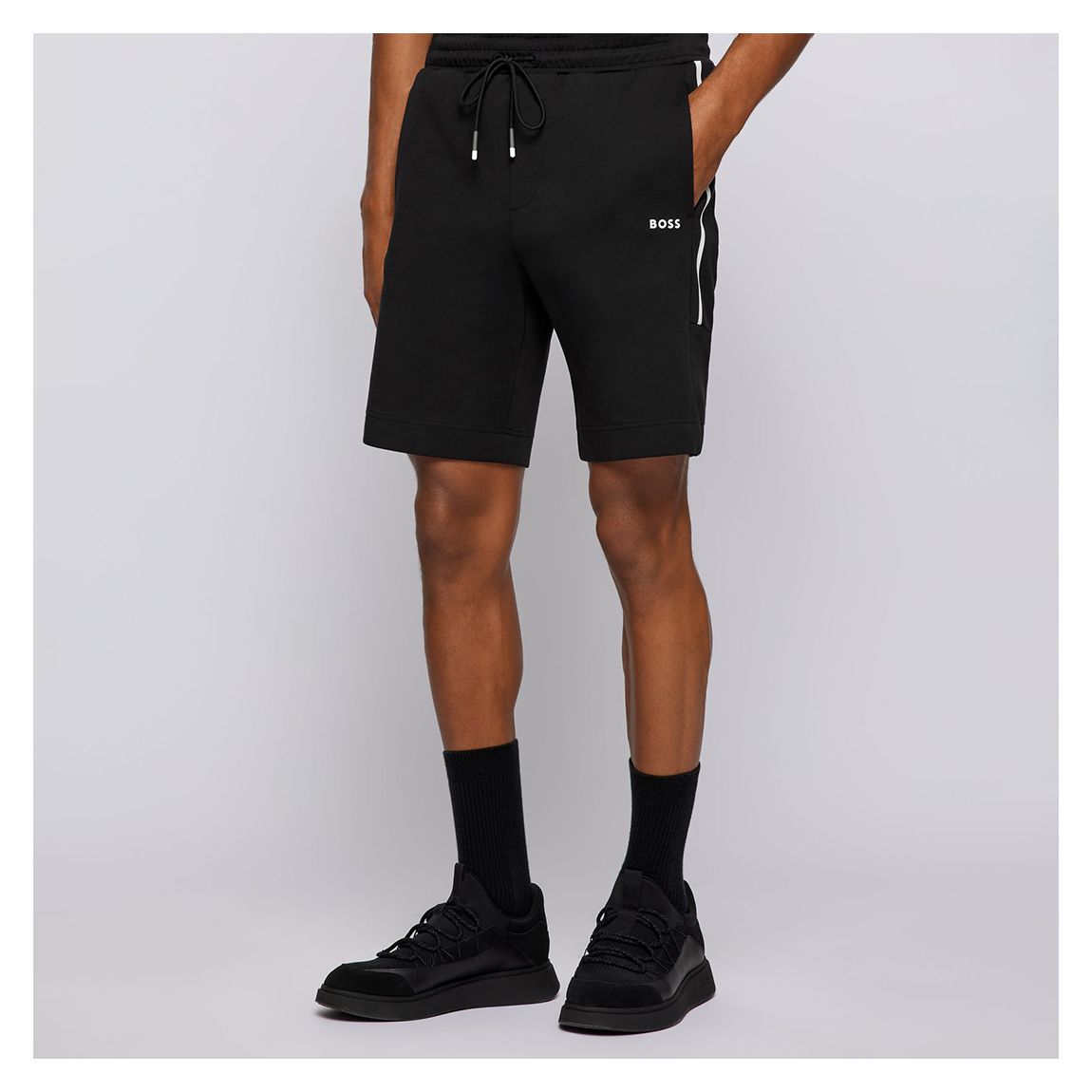 Black Headlo Cotton Blend Shorts main product photo