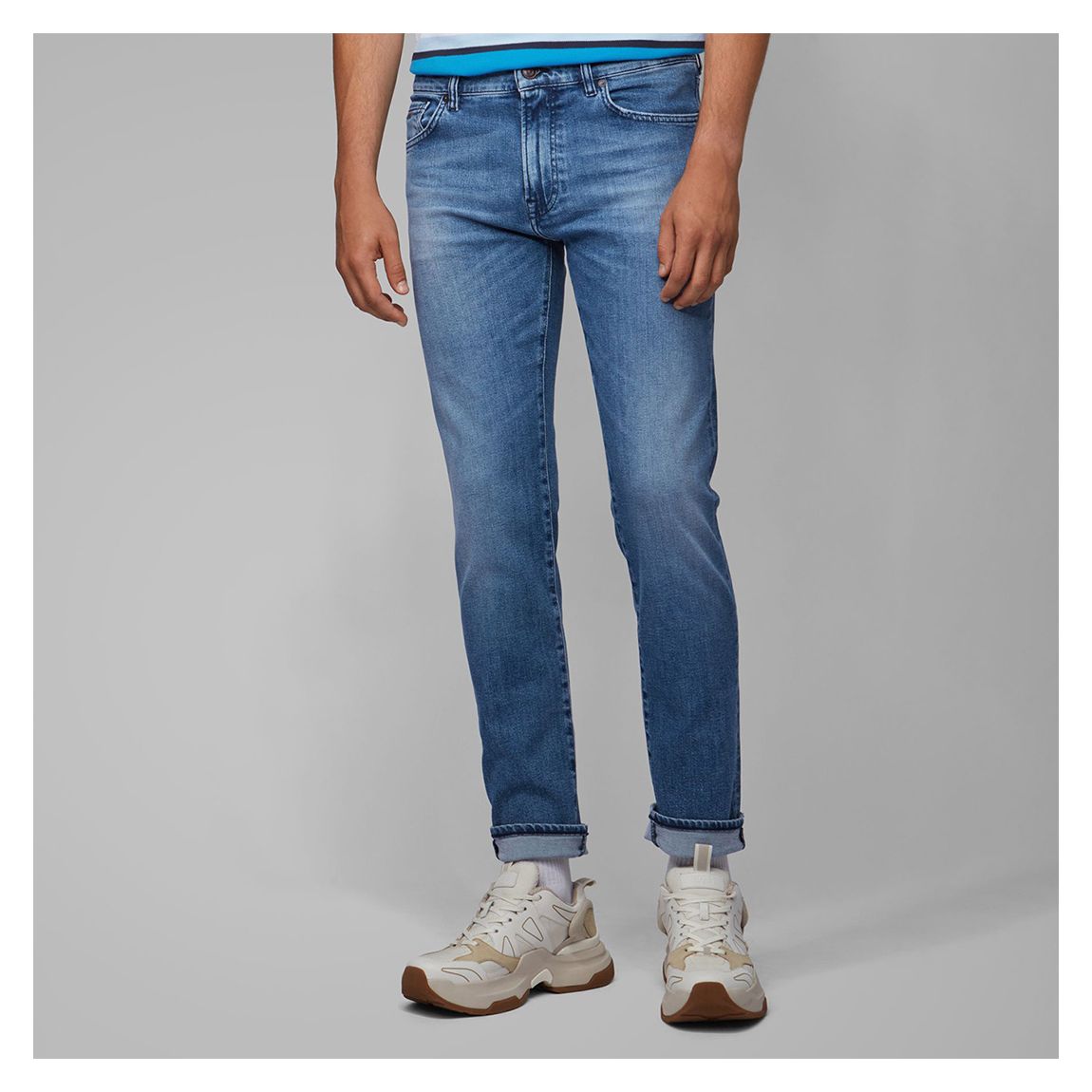 Mid Blue Maine Straight Jeans main product photo