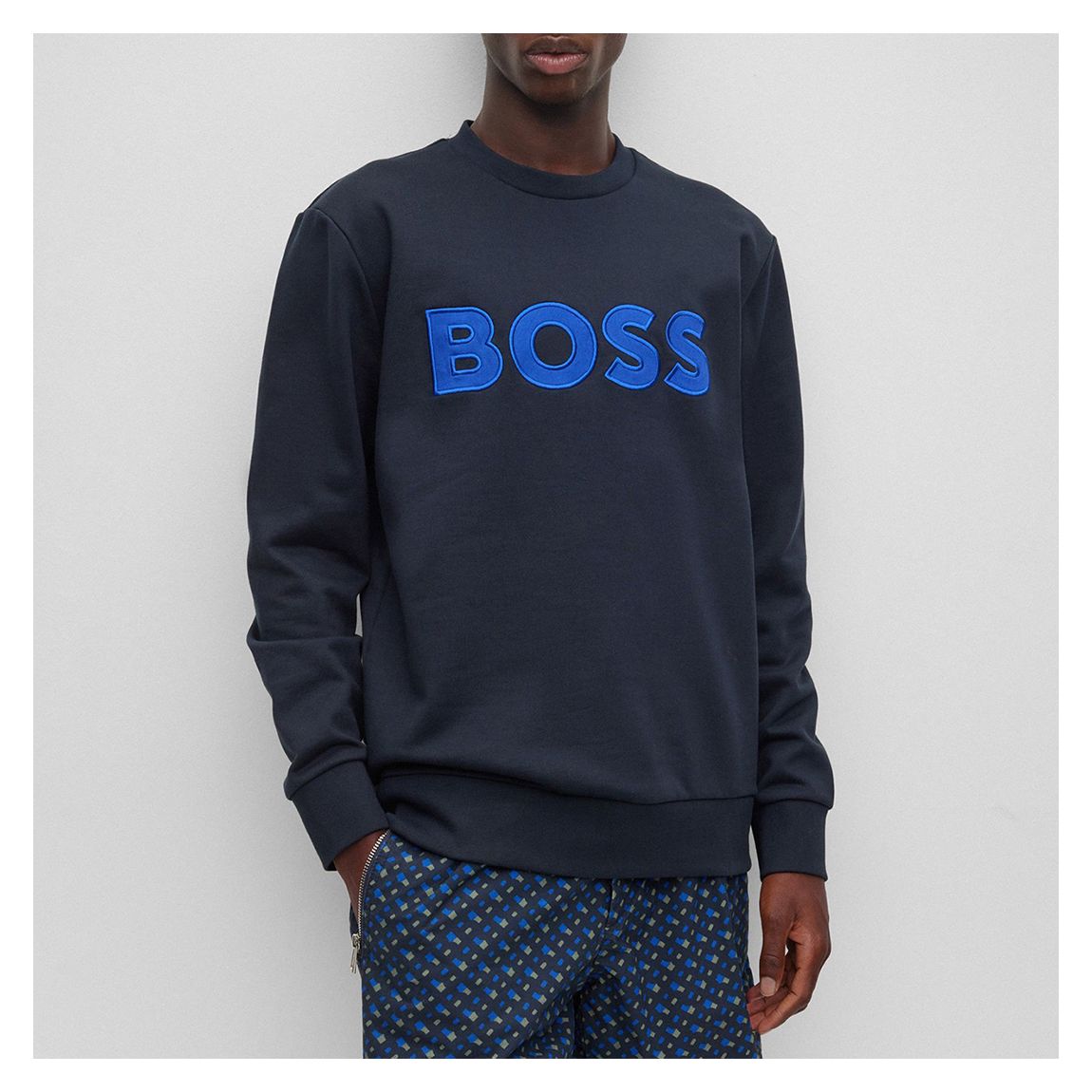 Navy Stadler Cotton Sweatshirt main product photo