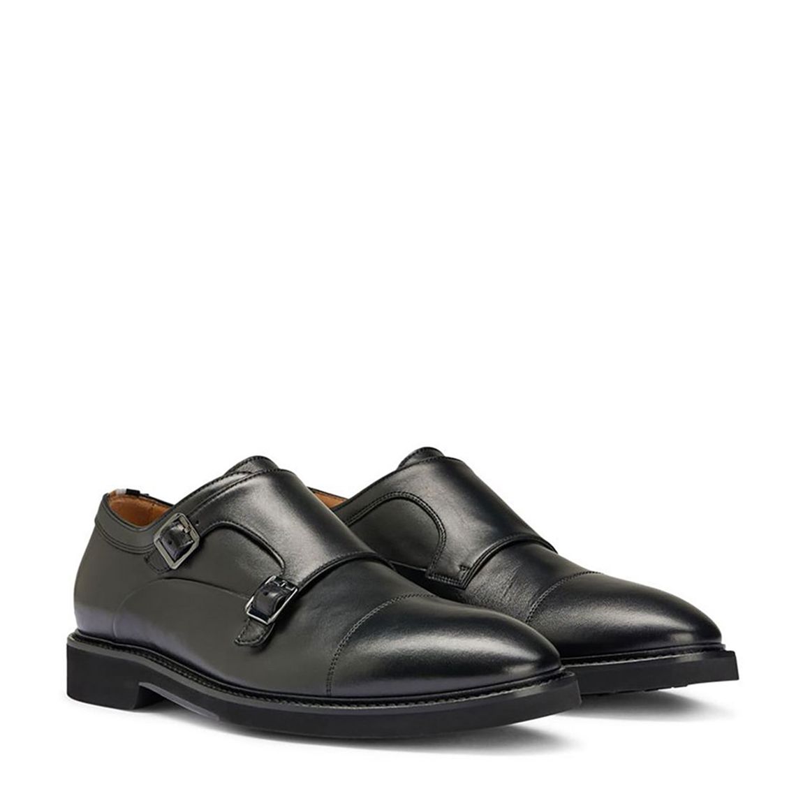 Black Jerrard Monk Leather Shoes main product photo