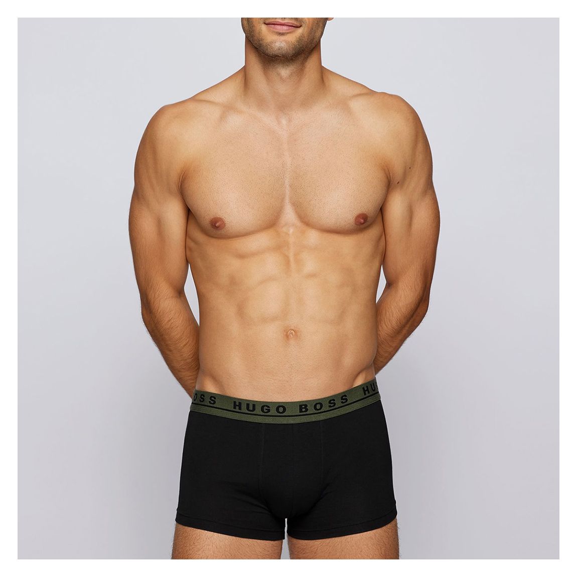 Black Branded 3 Pack Cotton Blend Trunks main product photo