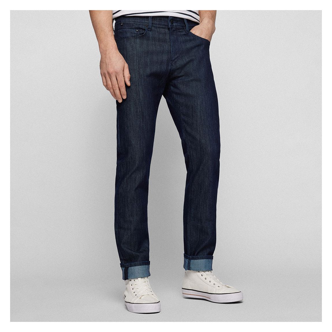 Navy Delaware Cotton Blend Jeans main product photo