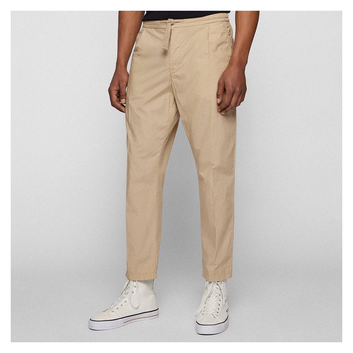 Beige Slose Cotton Trousers main product photo