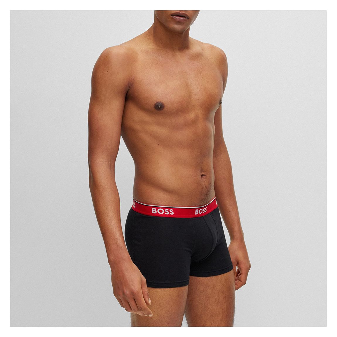 Black 3 Pack Power Cotton Blend Trunks main product photo