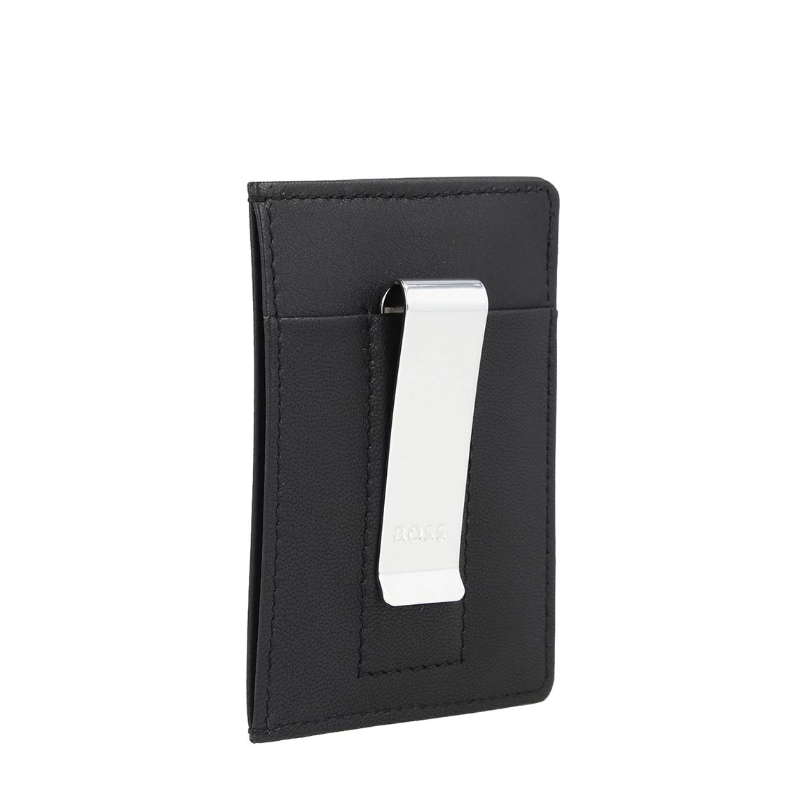Black Leather Money Clip Card Holder main product photo