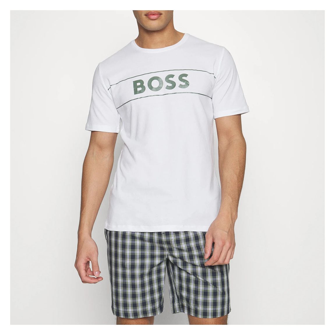 White/Green Urban Cotton Short Set main product photo