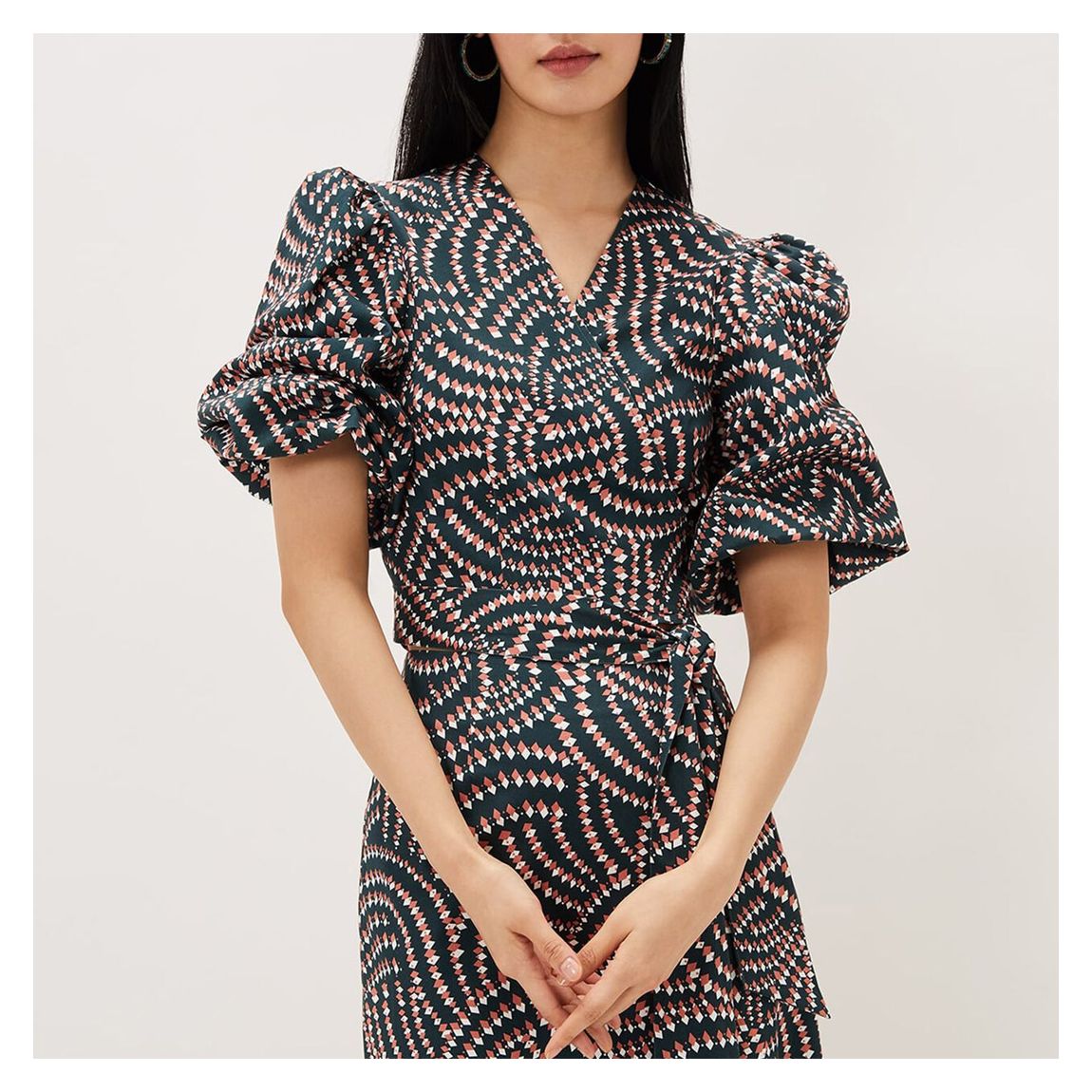 Navy Kiri Geometric Print Blouse main product photo