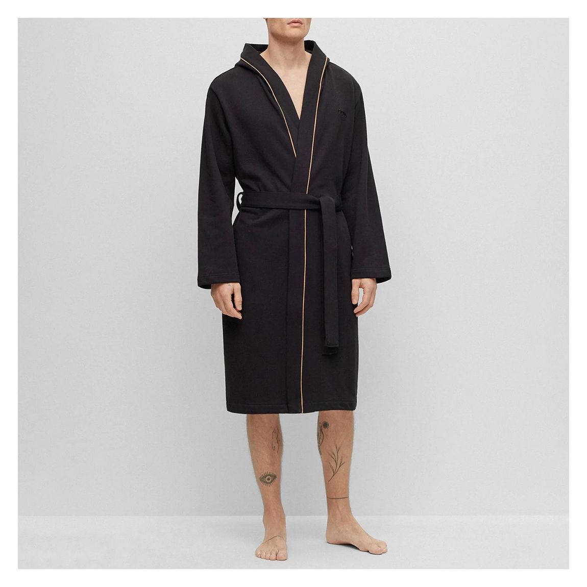 Black Iconic Hooded Cotton Robe main product photo