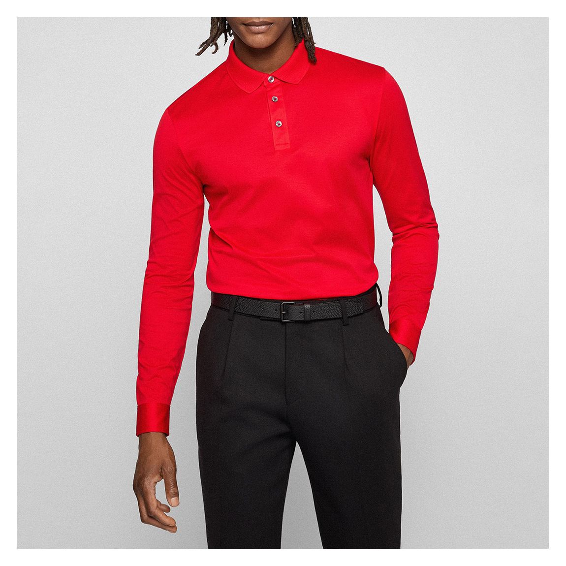 Red Pearl Cotton Polo Shirt main product photo