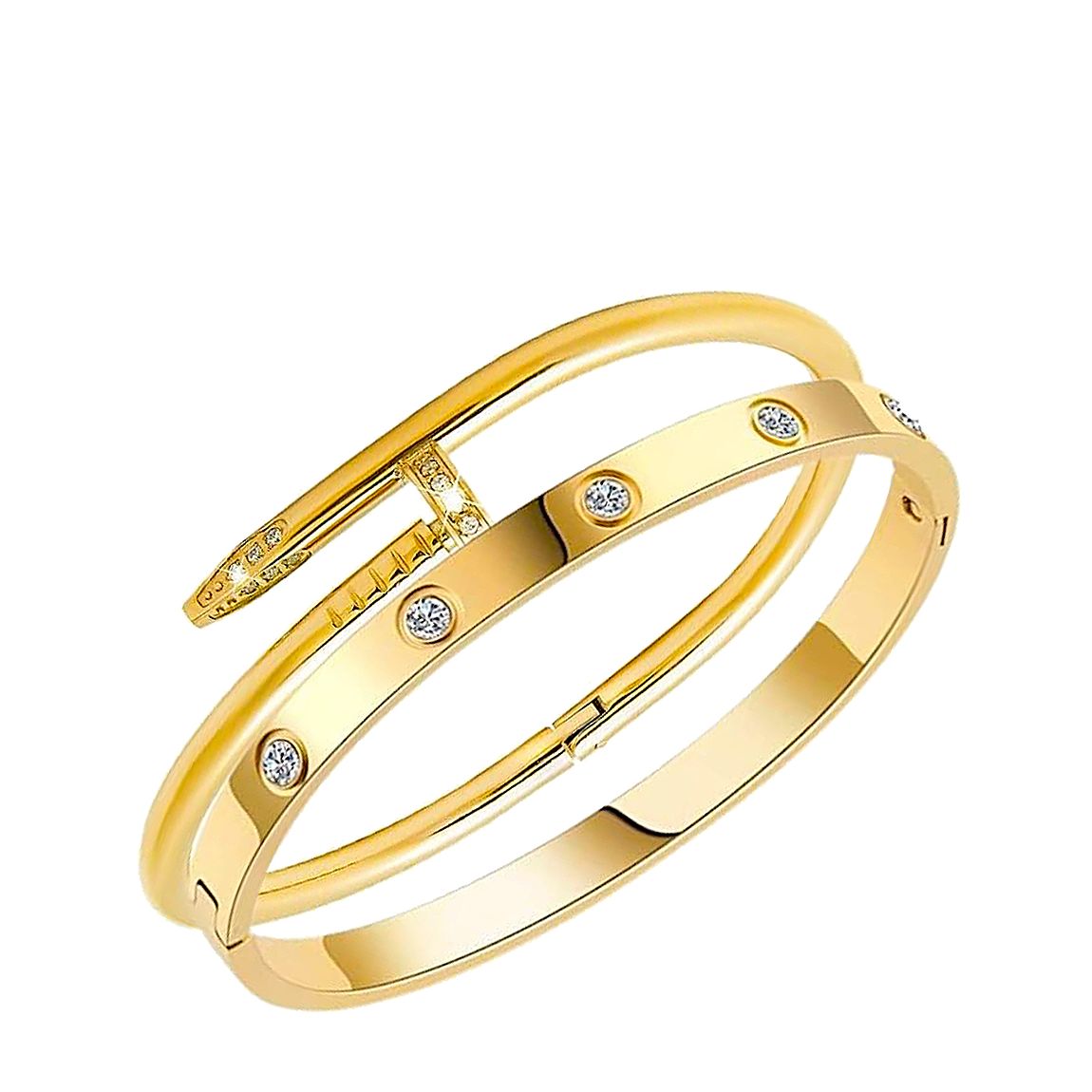 18K Gold Modern Bangle Set main product photo