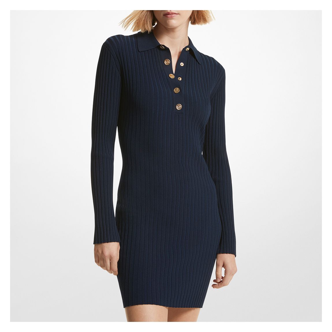 Navy Polo Neck Snap Dress main product photo