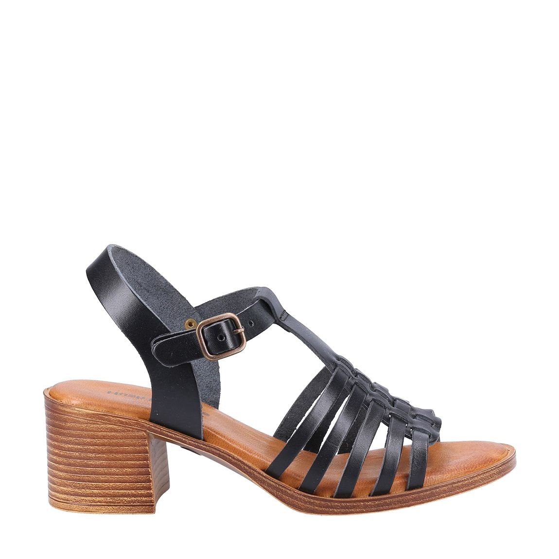 Black Greta Heeled Sandals main product photo